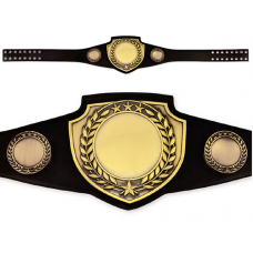 Championship Award Belt - Antique Gold with Black Leather